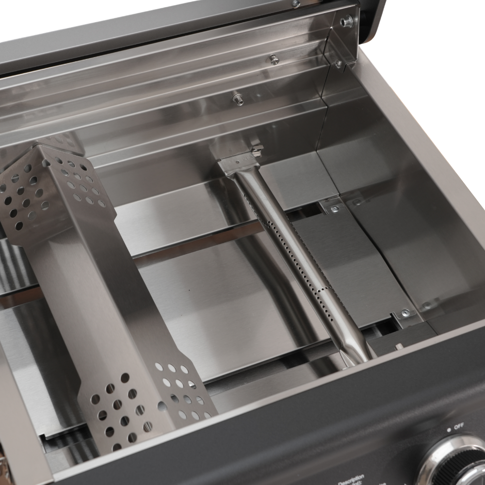 Barbecue a gas compatto in acciaio inox a 2 fuochi