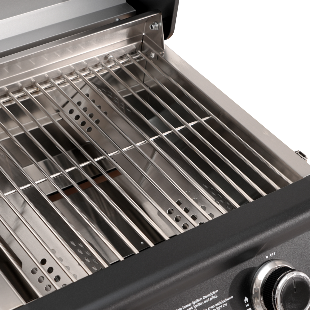 Barbecue a gas compatto in acciaio inox a 2 fuochi