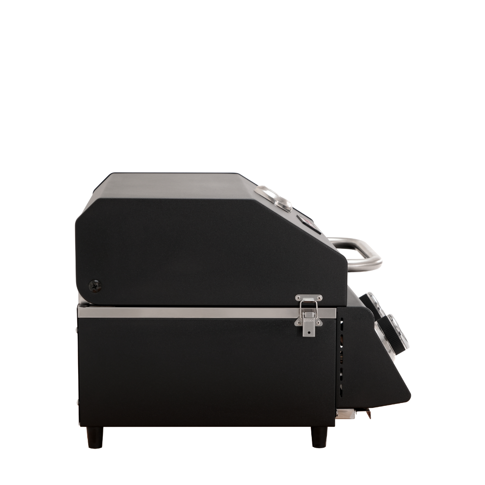 Barbecue a gas compatto in acciaio inox a 2 fuochi
