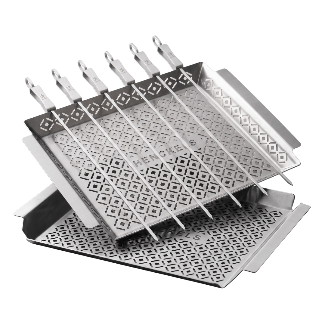 Stainless Steel BBQ Skewer Set with Grill Basket (HENCKELS)