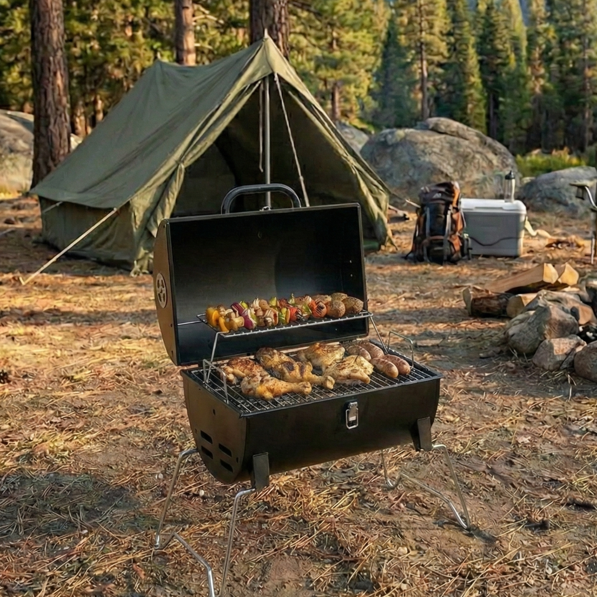 Portable Charcoal Grill for Camping