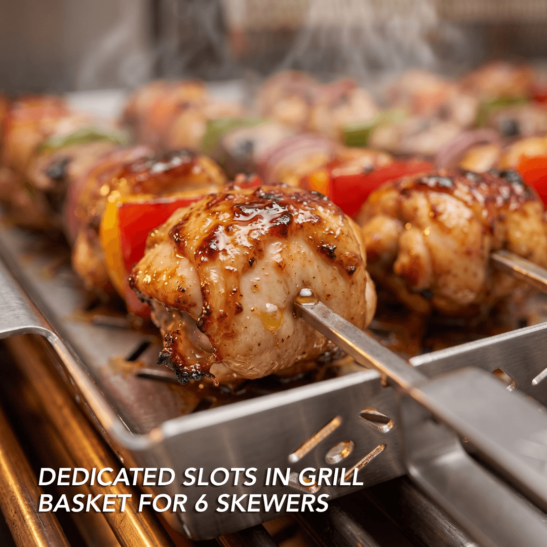 Stainless Steel BBQ Skewer Set with Grill Basket (HENCKELS)