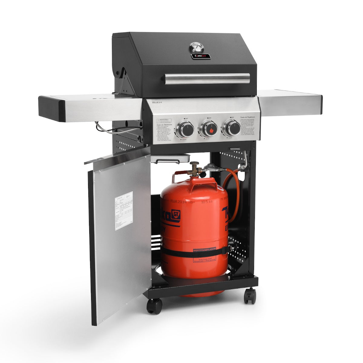 Premium Black 2+1 Gas Barbecue - CosmoGrill