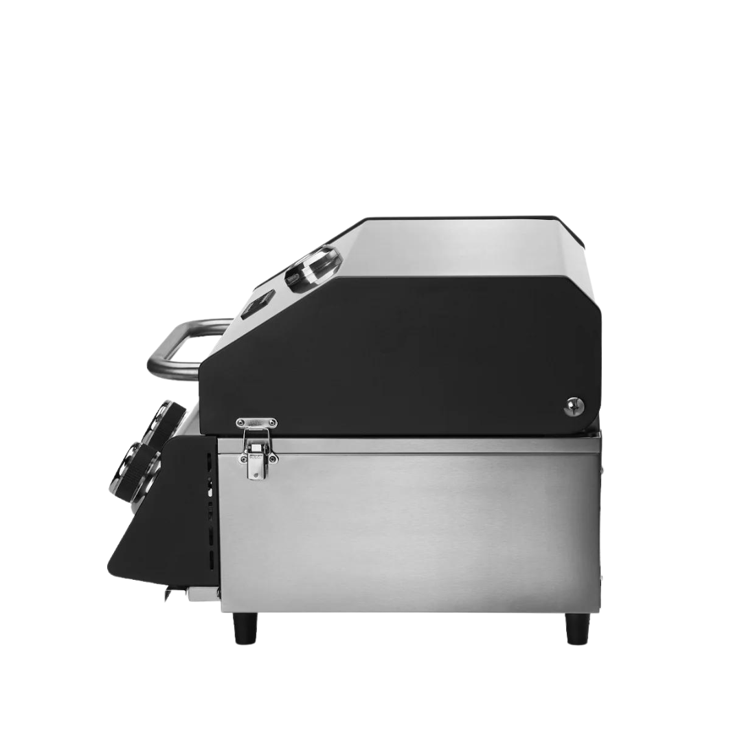 Barbecue a gas compatto in acciaio inox a 2 fuochi
