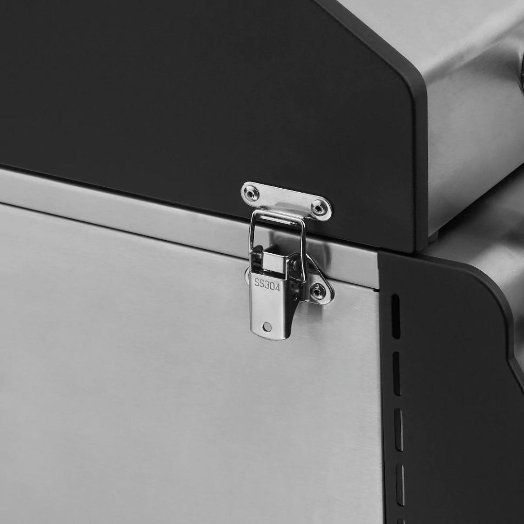 Barbecue a gas compatto in acciaio inox a 2 fuochi