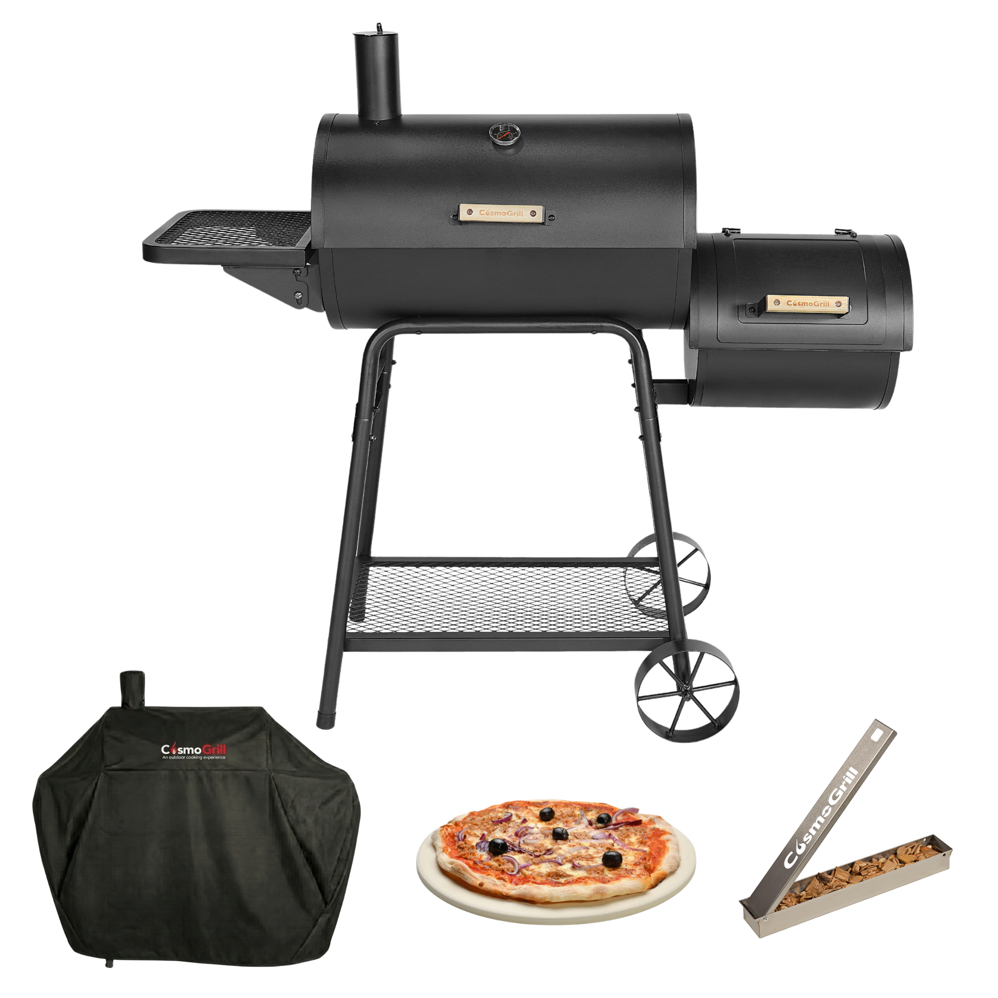 #Option_BBQ + Cover + Pizza Stone + Smoker Box