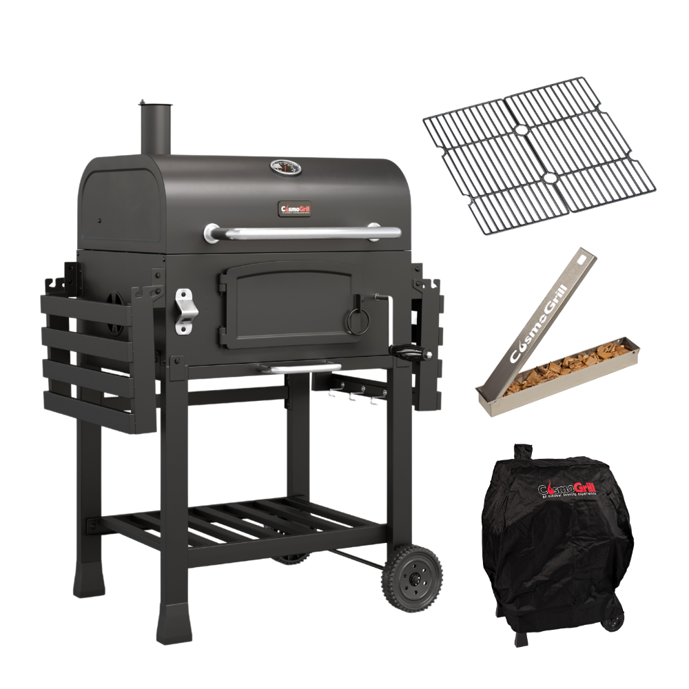 BBQ with cover, smoker box and grill grates