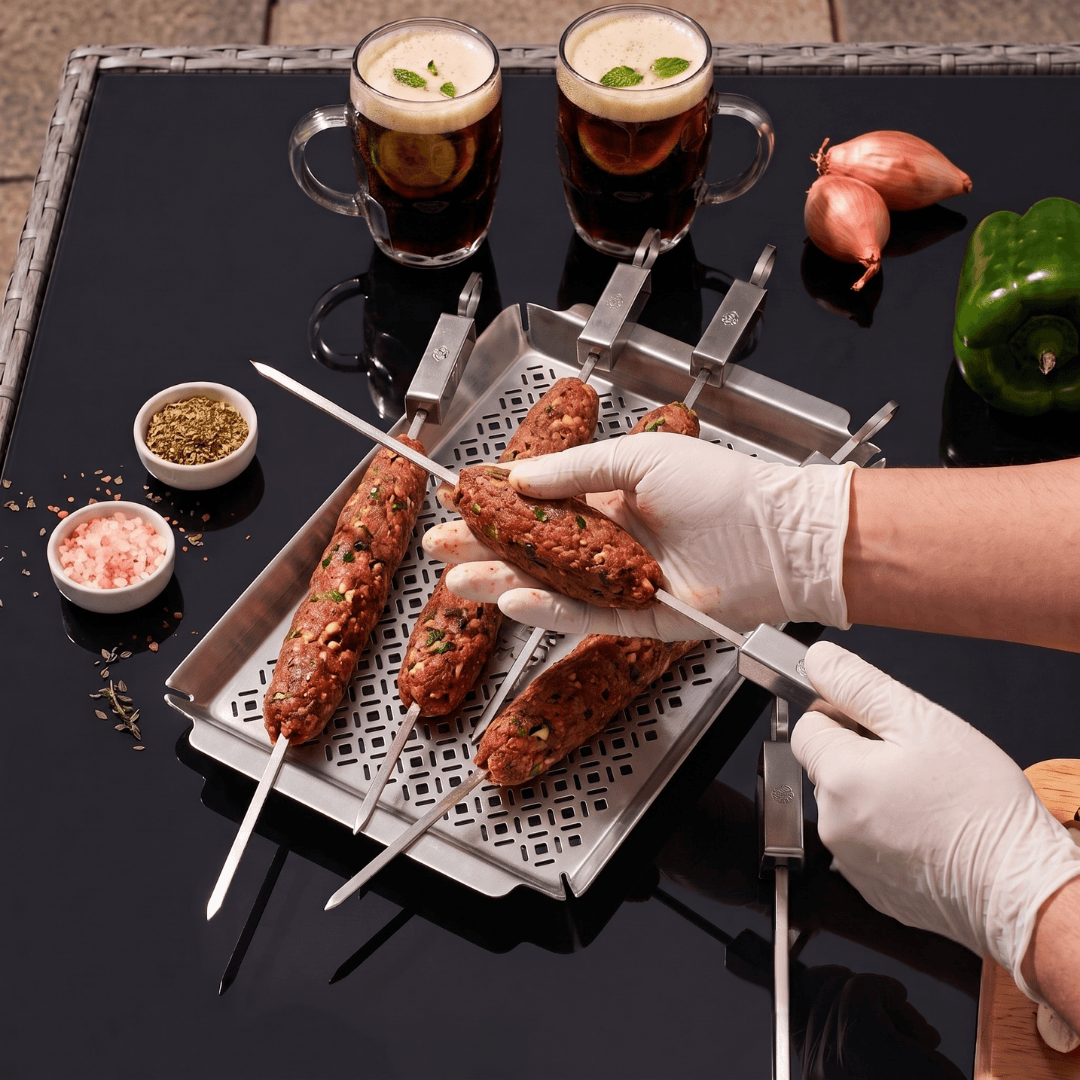 Stainless Steel BBQ Skewer Set with Grill Basket (HENCKELS)